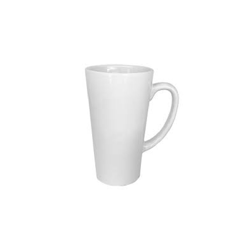Taza Blanca Latte 17 Onz. Sublimable con Forma de Cono