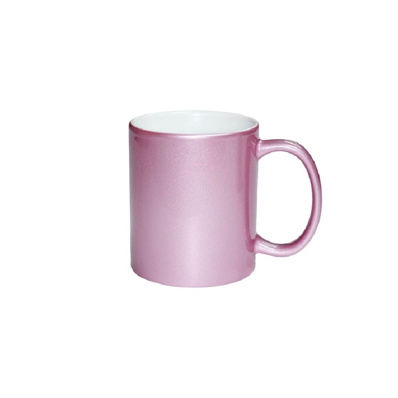 Tazas Brillante Metalizada Sublimacion Rosa